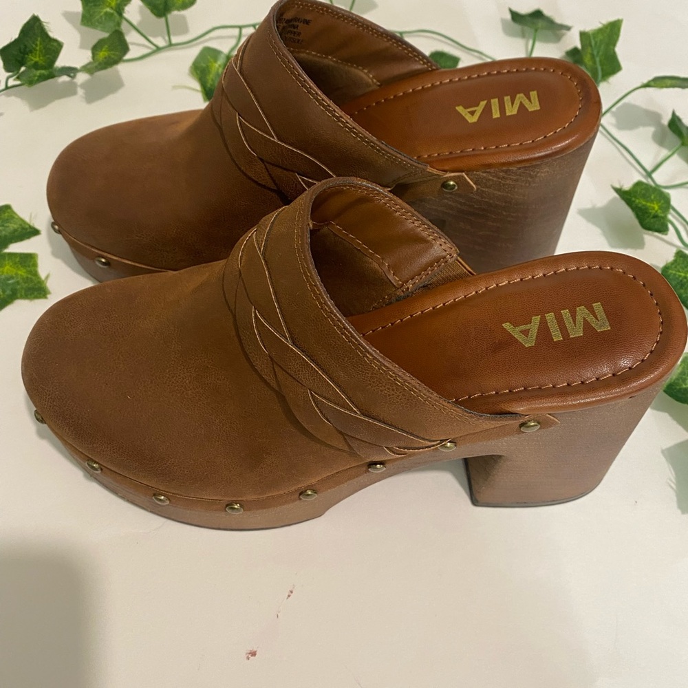Mia clogs Shoes brown Size 7.5 - Picture 6 of 13